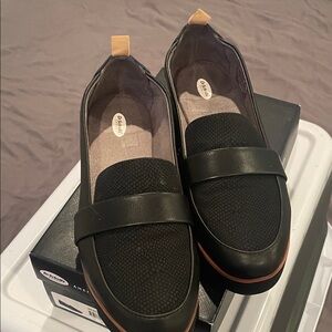 Dr. Scholl's Black Loafers with Tan Accents